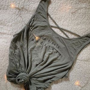 “Don’t hate meditate” tank top